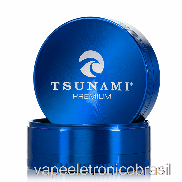 Vape Recarregável Tsunami 3,9 Polegadas Moedor De Topo Afundado De 4 Peças Azul (100mm)